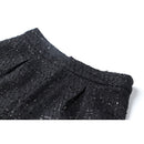 Women Set Suit Long Sleeve Belt Autumn Winter Woolen Shawl Collar Single Button Bow Plaid Shorts