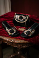Women's Wedge heel Matching Shoe and Bag Set High Heel for Weddings and Parties
