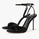 Retro Brown Velvet High-heeled Sandals for Women Elegant Banquet Slingback Dress Shoes