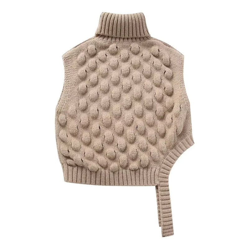 Autumn Women's Cropped Knitting Vest Female Sleeveless Warm Sweater Vests For Women Streetwear Pullover Tops