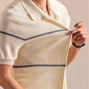 Linen Cardigan T-shirt Men Lapel Knitted Casual Polo Shirt Summer Man Polo Shirt