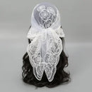 Embroidery Floral Headband Net Breathable Through Headscarf