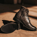Western Ankle Men Boots Classical Genuine Leather Zipper Vintage Handmade Booties For Men