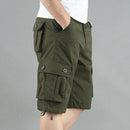 Summer Cargo Shorts Men Cotton Casual Shorts Classic Outdoor Solid Knee Length Pants Straight