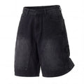 Summer Men's Denim Shorts Loose Straight Knee Length Jeans Men Jean Short Pants