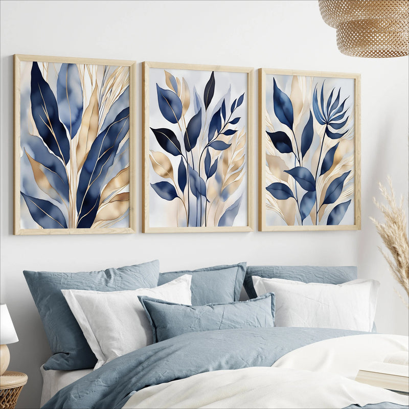 Retro Botanical Abstract Modern Leaves Art Poster Canvas Painting Wall Prints Picture for Living Room Home Decor