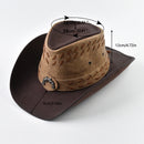 Leather Western Hat Wide Brim Godfather Hats Jazz Cap