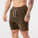 Corduroy Threaded Shorts Training Fitness Oversized Trousers Summer Hip Hop Bottoms Men Short Pants
