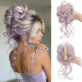 Curly Claw Clip Hair Bun Extension Synthetic Hairpiece for Women Mixing Wavy Chignon Ponytail for Daily Wear
