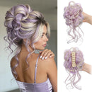 Curly Claw Clip Hair Bun Extension Synthetic Hairpiece for Women Mixing Wavy Chignon Ponytail for Daily Wear