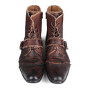 Full Grain Leather Retro Casual Ankle Boots Men's Motorcycle Wear-Leather Work Chelsea Shoes
