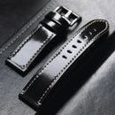 Leather Bracelet Black Soft Thickened Genuine Leather Watchband Men Soft Premium Straps