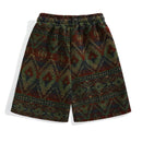 Shorts for Men Ethnic-Inspired Jacquard Wide Casual Breeches Male Clothes