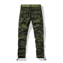 Men's Cotton Casual Cargo Pants Baggy Travel with Multi Pockets