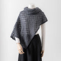 Cashmere Knitted Women's Shawl Hollow Design Simple Warm Long Turtleneck Shawl.