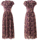 Womens Flounced Sleeves Draped Summer Spring Dresses
