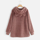 Women Winter Pullover Double-faced Pile Oversize Style Hooded Hoodies Thick Warm Velvet Long Fluffy Sweatshirts