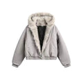 Winter Men Coat Casual Thick Warm Punk Parka Coat Streetwear Loose Hooded Faux Mink Collar Couple Coat