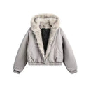 Winter Men Coat Casual Thick Warm Punk Parka Coat Streetwear Loose Hooded Faux Mink Collar Couple Coat