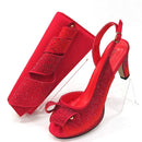Rhinestone Elegant High Heels Design Ladies Shoes And Bag Set