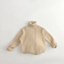 Spring Autumn Turtleneck Girls Cotton Knitted Sweater Pullover Children's Baby Clothes