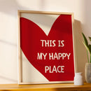 Lovely Trendy Red Heart Canvas Art Paintings Wall Posters for Living Room Home Decor