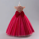 Girl Princess Dress Bow Lace Sleeveless Party Dresses for Girls Summer Children Clothes Girls' Dress 5-14 Years