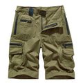 Men's Casual Shorts Summer Shorts Male Cotton Solid Breathable Cargo Knee Length Trousers