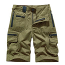 Men's Casual Shorts Summer Shorts Male Cotton Solid Breathable Cargo Knee Length Trousers