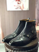 Handmade Buckle Leather Outsole Boot Full Grain Calf Leather Men Official Dress