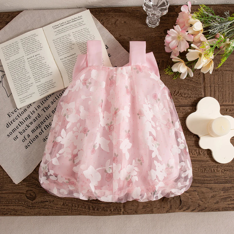 infants party wear dresses Dress for Baby Girl Flower Chiffon Dress Infant Girl Birthday Party Clothes Pink / 8(12-18M)
