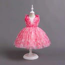 Girl Dress Princess Rose Floral Children Lace Wedding Birthday Party Dresses Summer Kids Clothes