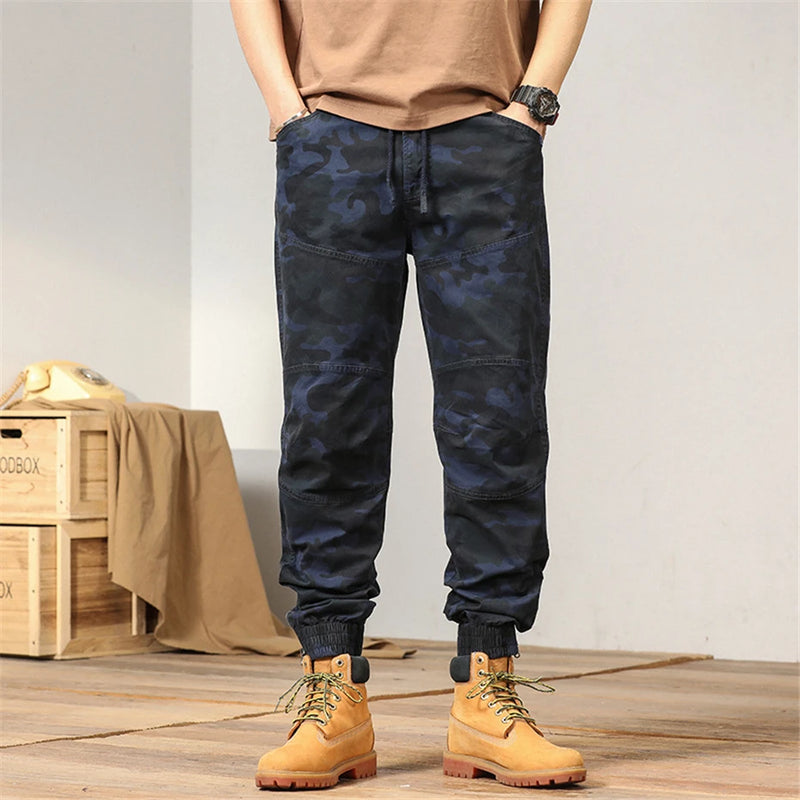 Camo Pants Men Joggers Military Cargo Pants Multiple Pockets Camouflage Trousers Male Elastic Waist Cotton Pants
