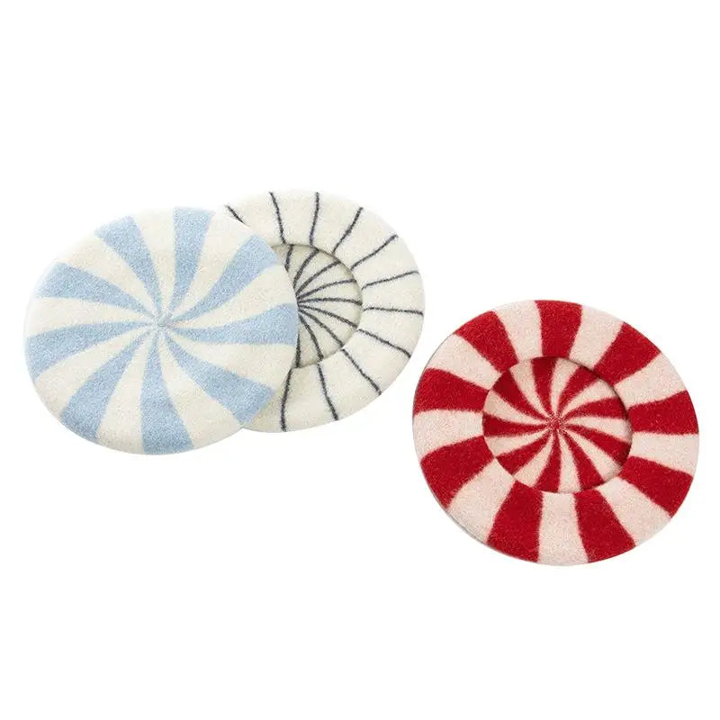 Women Stripe Berets For Autumn Winter White French Artist Hat Vintage Girls Painter Hats Beret Female Warm Cap