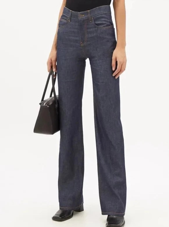 Retro Blue Mid-waist Jeans