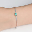 Sterling Silver Diamond Emerald Gemstone Bangle Charm Wedding Tennis Bracelet Fine Jewellery