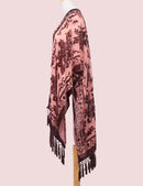 Bohemian Kimono Velvet Tassel Shawl Casual and Versatile for Women on Vacation