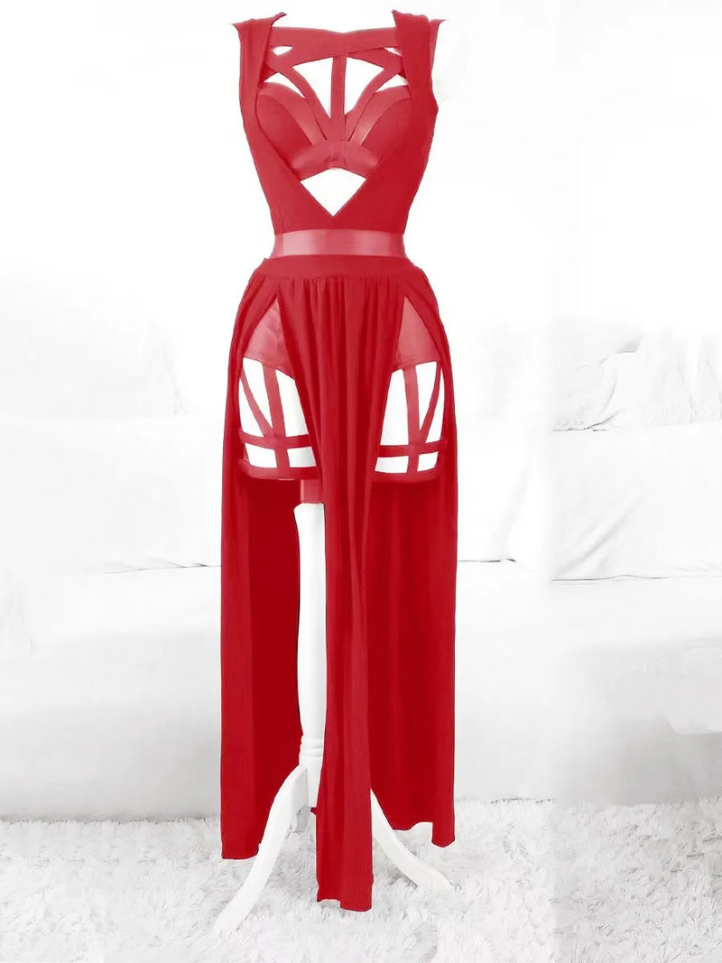 Women Dress with Party Wear Bandage Hollow Out Women Sets