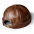 Spring/Winter Women Genuine Leather Retro Beanie Hats Male Casual Caps