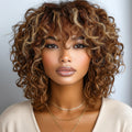Dream Curly Human Hair Wigs Blond Short Jerry Curly Hair Wigs Water For Black Women
