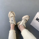 Women Sneakers Lace Up Mixed Colors Platform Chunky Sneakers Ladies Casual Shoes Female