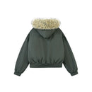 Winter Men Tide Dark Short Fur Collar Hooded Cotton Jacket Chic Casual Elegant Warm Coat