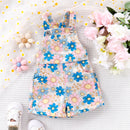 Flower Children Girls Overalls Kid Clothes Princess Strap Button Pockets Shortall Summer Infant Romper Jumpsuit