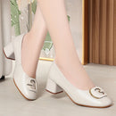 Women Dress Shoes Spring Genuine Leather Round Head Women's Shoes Ladies