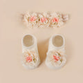 Baby Socks Headband Set Lace Flower Jacquard Anti-Slip Cotton 0-12 Months Newborn Gift Set Infant Girl Accessories