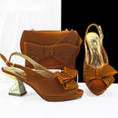 Elegant Women High Heels for Peep Toe Sandals Design Shoes and Bags Matching