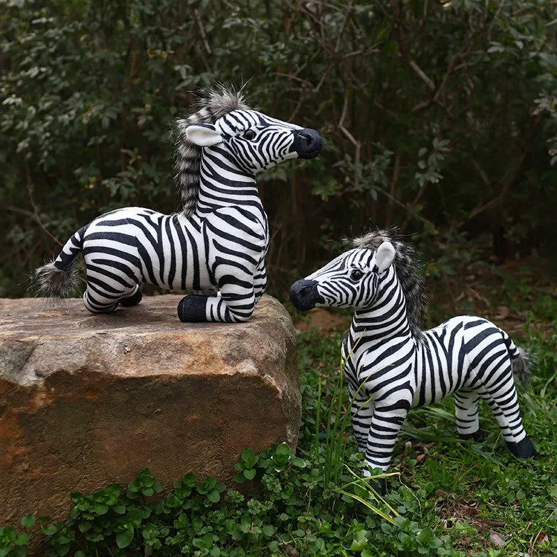 Zebra Plush Dolls Stuffed Animal Realistic Horse Classic Toy Gift