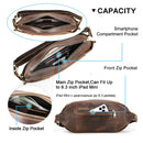 Genuin Leather Men Chest Bag Vintage Sling Bag For Men Crossbody Travel Single Shoulder Bag