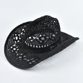 Western Style Straw Hat Summer Hollowing Out Travel Beach Sun Hat Jazz Hat
