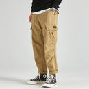 Cargo Pants Men Streetwear Casual Loose Joggers Pants Man Stretch Wash Cotton Overalls Trousers